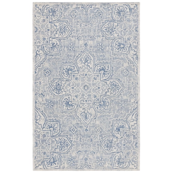 SAFAVIEH Trace Mia Medallion Area Rug, Blue/Ivory, 5' x 8'
