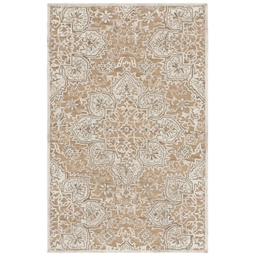 SAFAVIEH Trace Mia Medallion Area Rug, Gold/Ivory, 8' x 10'