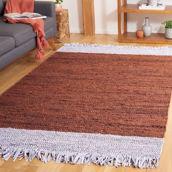 Safavieh Vintage Leather Horatio Solid Area Rug, Light Gray/Rust, 3' x 5'