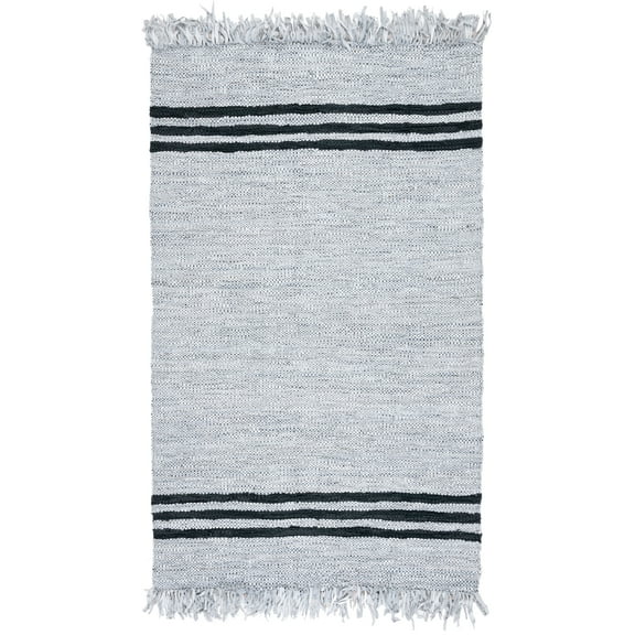 SAFAVIEH Vintage Leather Alexander Striped Area Rug, Ivory/Black, 3' x 5'