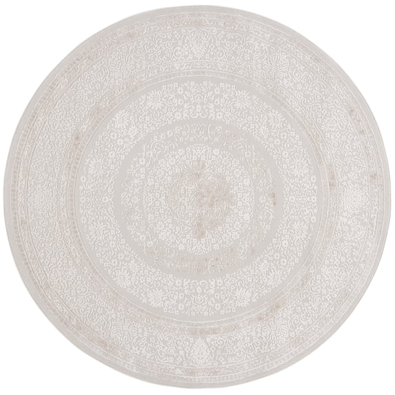 SAFAVIEH Hanna Lynna Traditional Area Rug, Taupe/Ivory, 6'7" x 6'7" Round