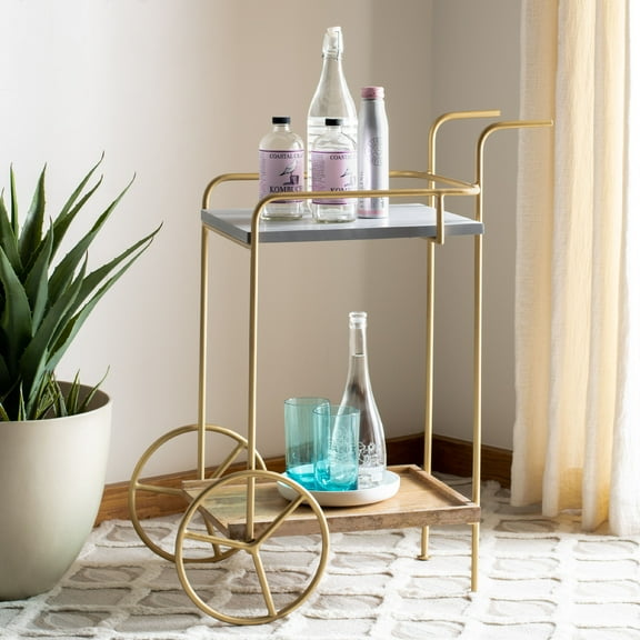Safavieh Harper Mid-Century 2 Tier Bar Cart, Natural