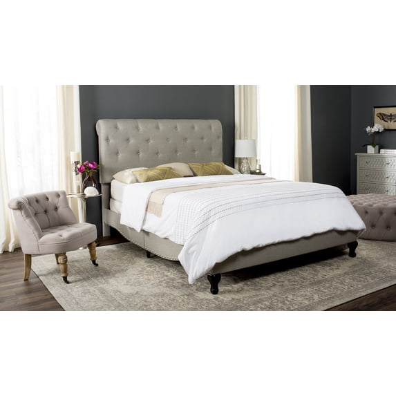 Safavieh Hathaway Modern Tufted Bed Frame with Nail Heads