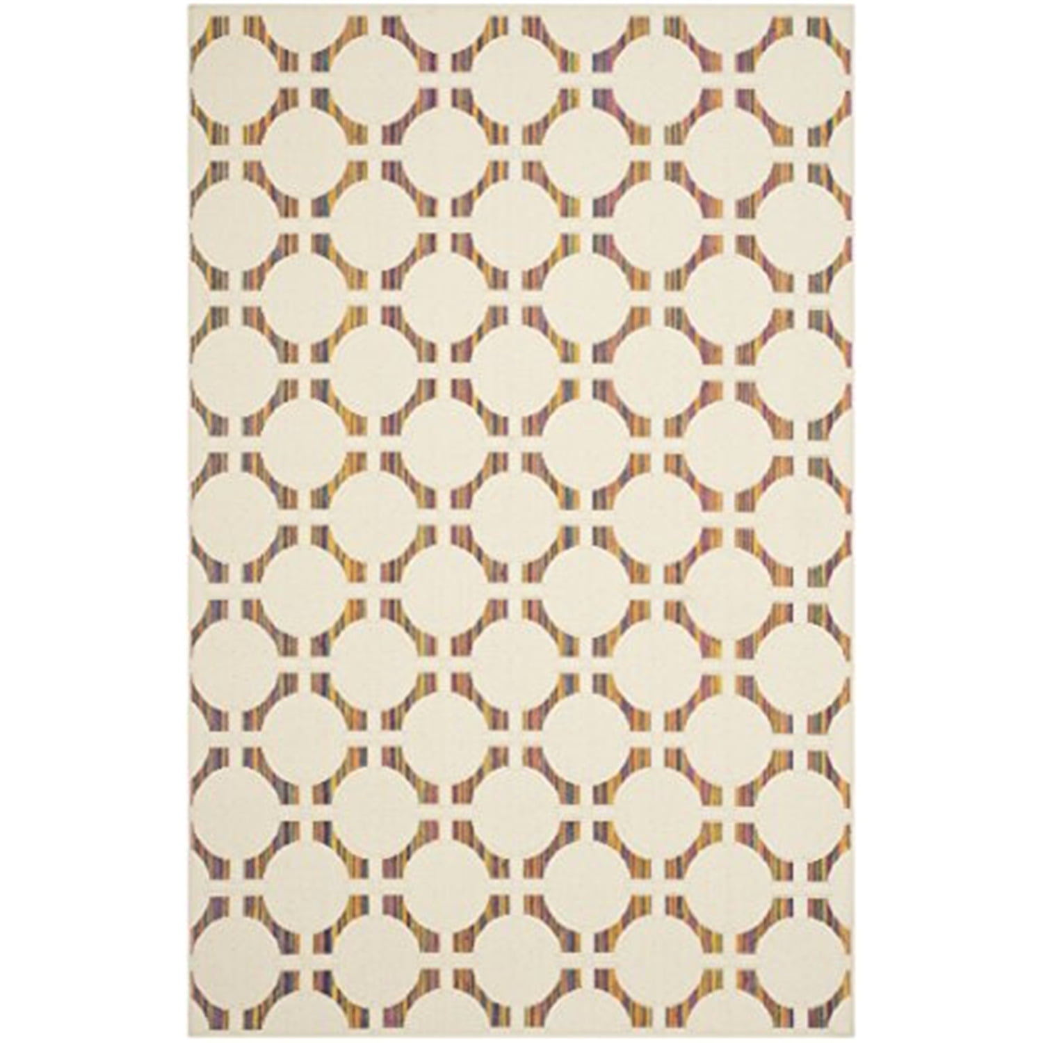 Multicolor Geometric Tufted Wool and Synthetic Kids Rug