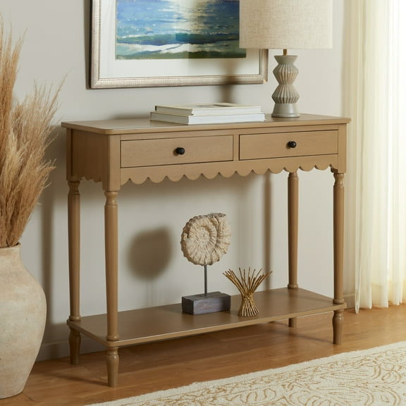 Safavieh Haven Traditional 2 Drawer Wood Console Table, Desert Brown
