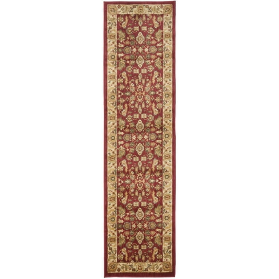 Traditional Rug - Heirloom Polypropylene, 2850Gr/Sqm -Red/Creme-Color:Red/Creme,Design:Traditional,Shape:Runner,Size:2'3" x 8'