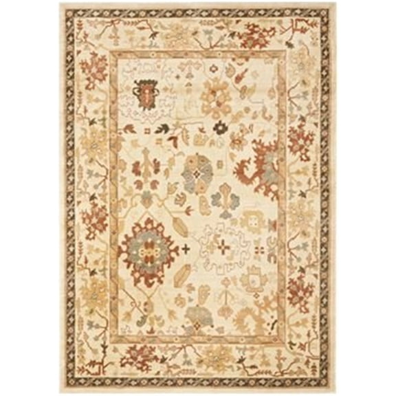 Safavieh  Heirloom Cydney Traditional Oriental Rug Cream/Cream 4' x 5'7" 3' x 5', 4' x 6' Indoor Living Room, Bedroom, Dining Room