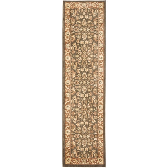 Traditional Rug - Heirloom -Brown/Rust-Color:Brown/Rust,Design:Traditional,Shape:Runner,Size:2'3" x 8'
