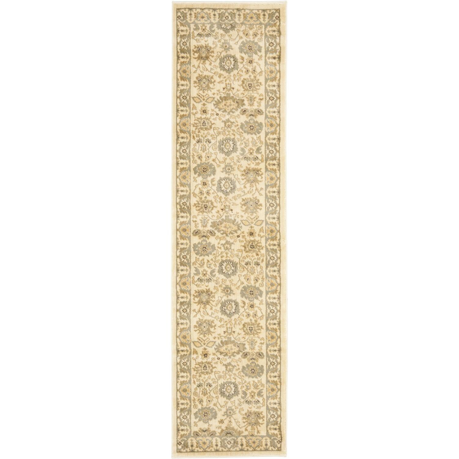 Safavieh  Heirloom Shyann Traditional Oriental Rug Cream/Blue 2'3" x 8' Runner 3' x 5', 8' Runner Runner, Indoor Entryway, Living Room, Bedroom