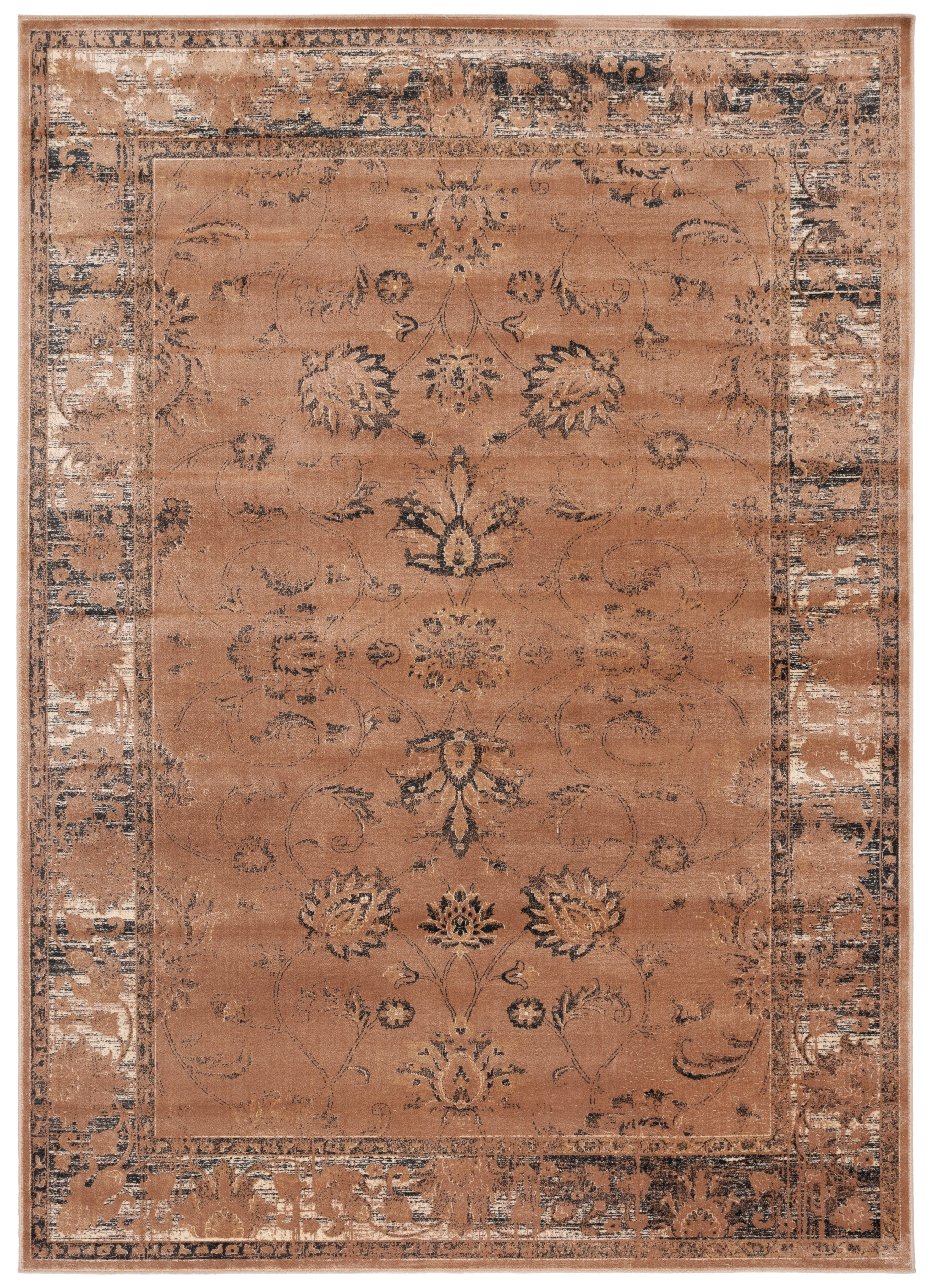 Light Taupe Rectangular Viscose Area Rug 4' x 5'7"