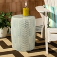 thumbnail image 1 of Safavieh Hemdi Coin Geometric Indoor/Outdoor Garden Stool, Light Blue, 1 of 8