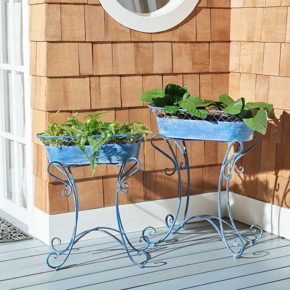 Safavieh Hendrick Outdoor Patio Planters - Antique Blue