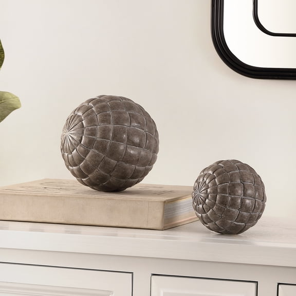 Safavieh Henla Black 4"/6" Polyresin Decorative Balls (2 Count)