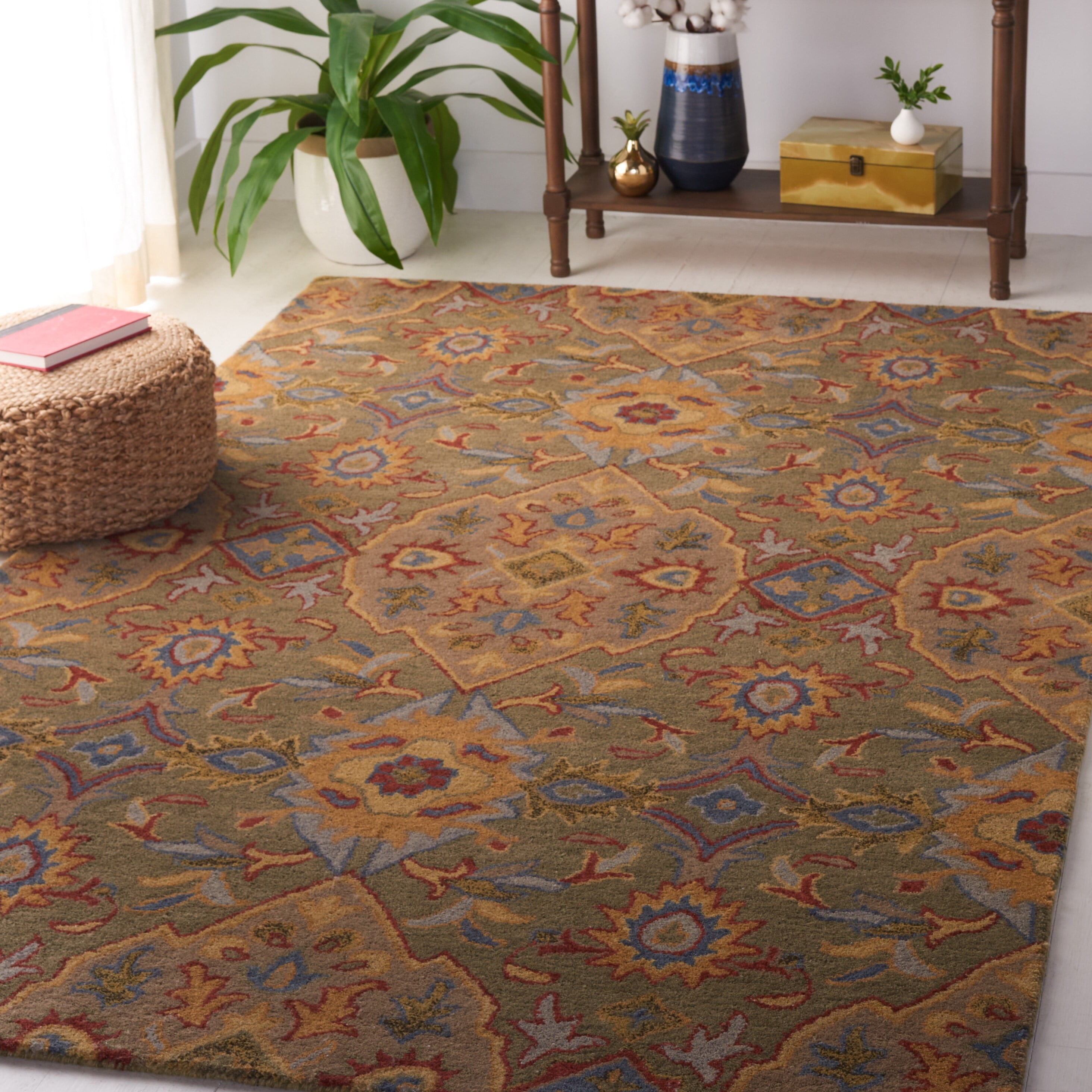 Lush Greenery Hand-Tufted Wool 4' x 6' Rectangular Area Rug