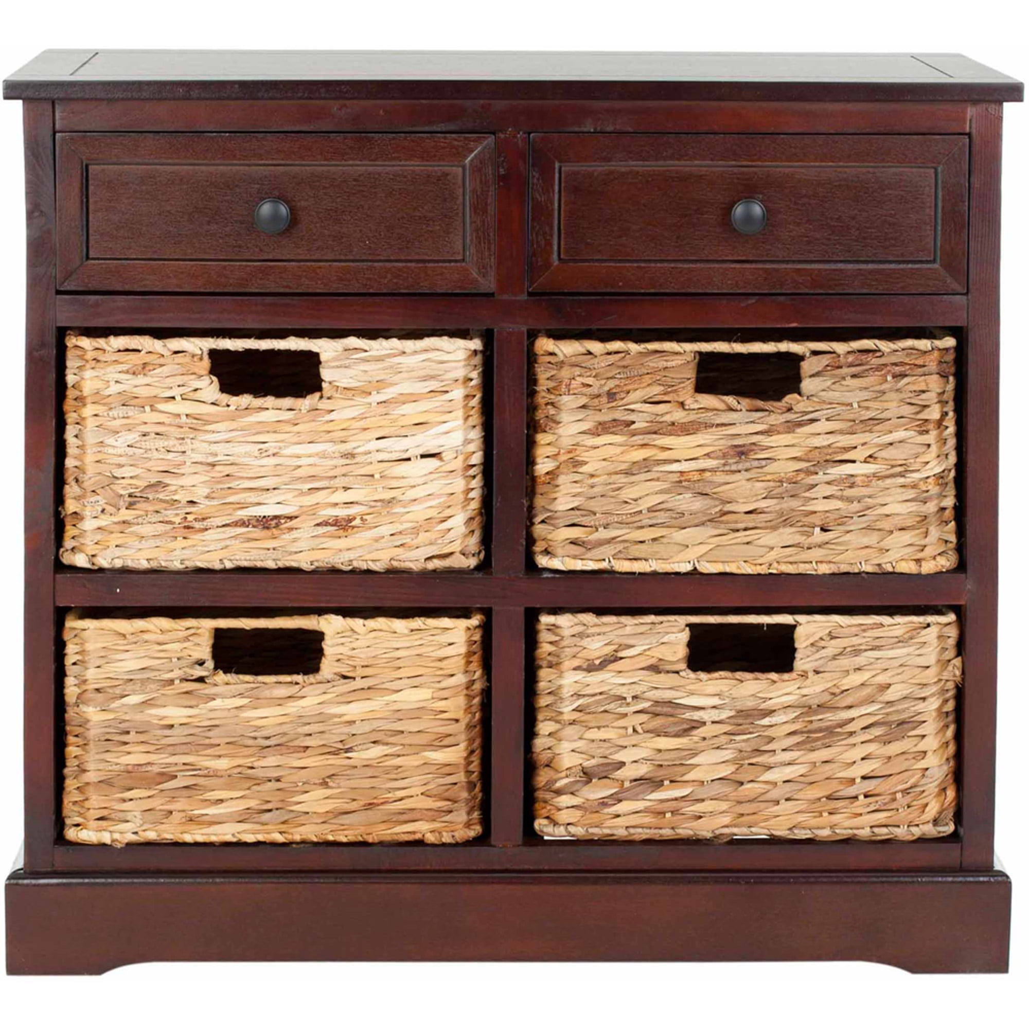 Safavieh Herman 2Drawer Storage Unit with 4 Wicker Baskets