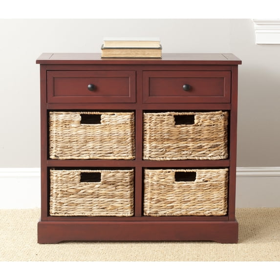 Safavieh Herman 2-Drawer Storage Unit with 4 Wicker Baskets