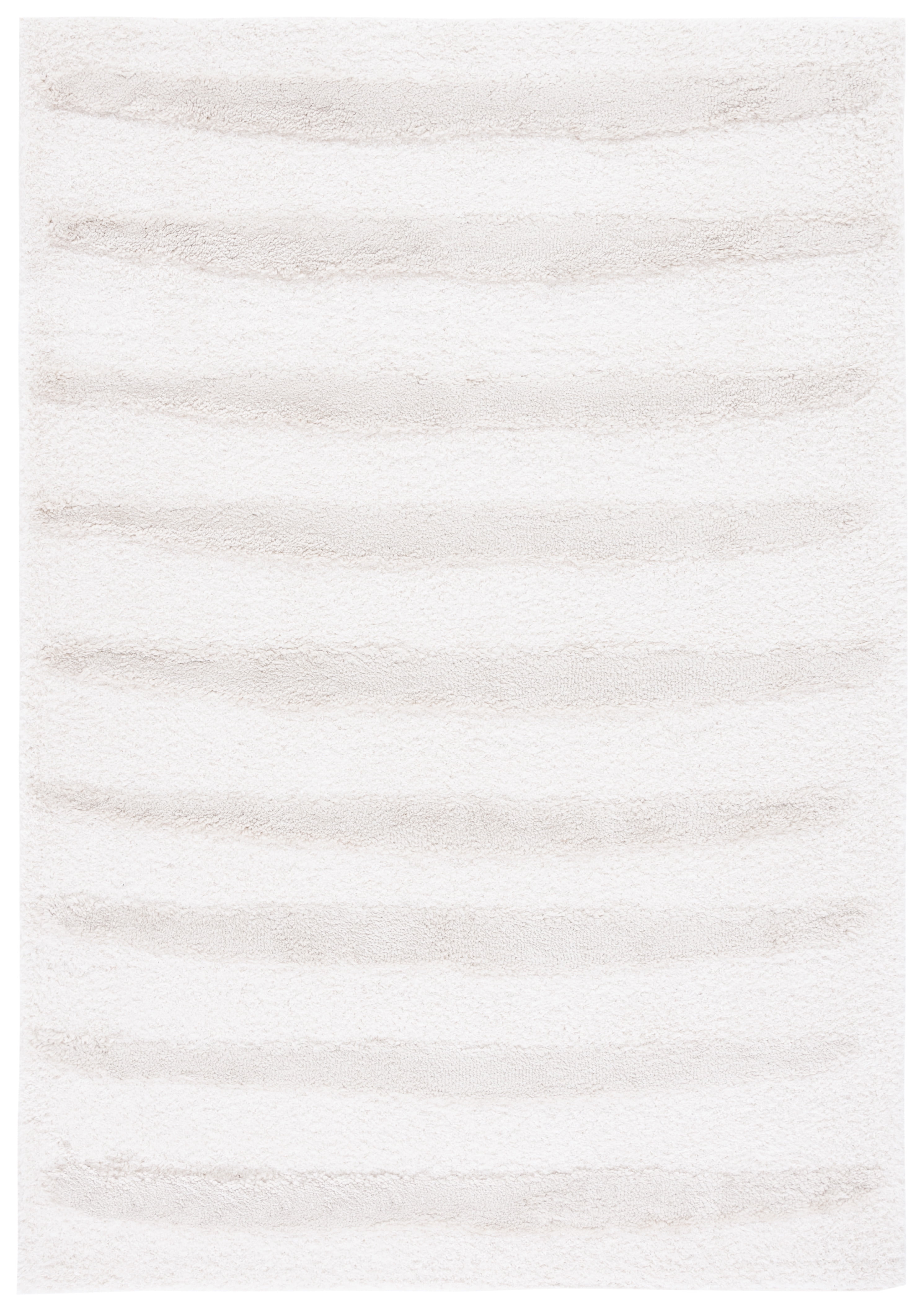 Luxurious Stripe Shag 4' x 6' Hand-Knotted Synthetic Area Rug