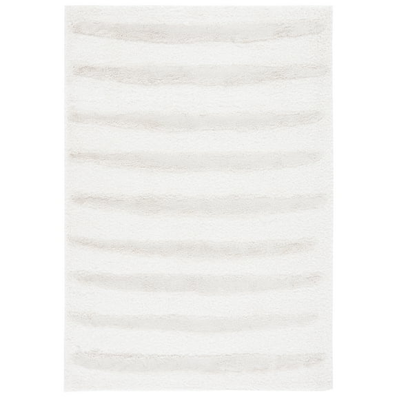 SAFAVIEH Hi-Lo Tucker Striped Shag Area Rug, Beige, 8' x 10'