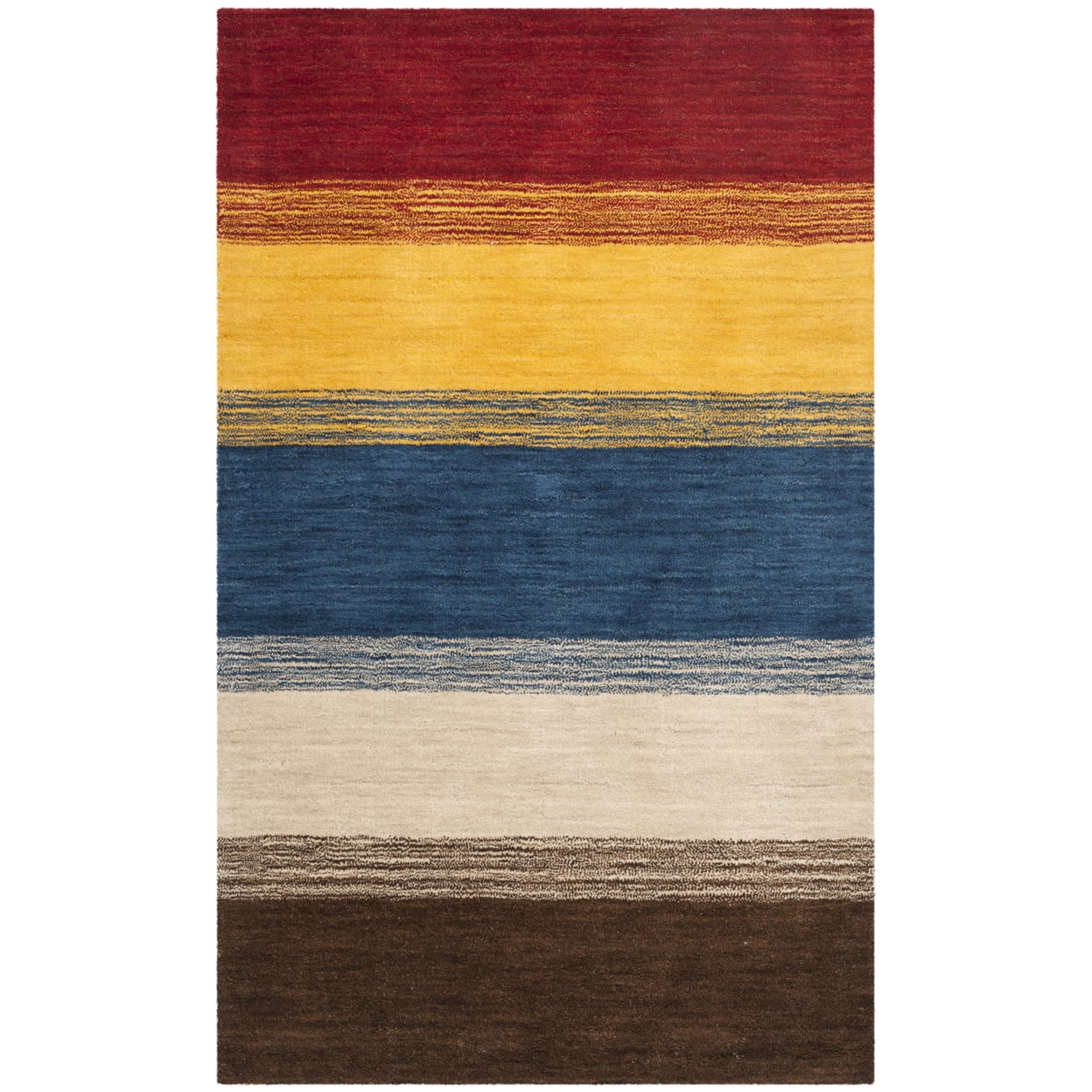 Handmade Multicolor Wool Striped 3' x 5' Area Rug