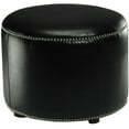 thumbnail image 1 of Safavieh Hogan Round Upholstered Ottoman, Black, 1 of 4