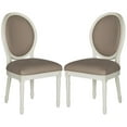 thumbnail image 1 of Safavieh Holloway 19"H French Brasserie Linen Oval Side Chair-Color:Taupe,Finish:Cream,Quantity:Set of 2,Shape:Oval, 1 of 2