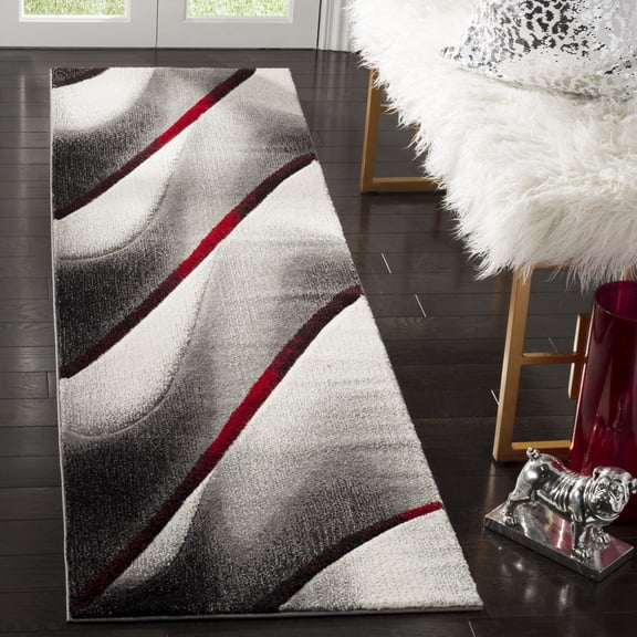 Safavieh Hollywood Candyce Abstract Runner Rug, Gray/Red, 2'3" x 12'