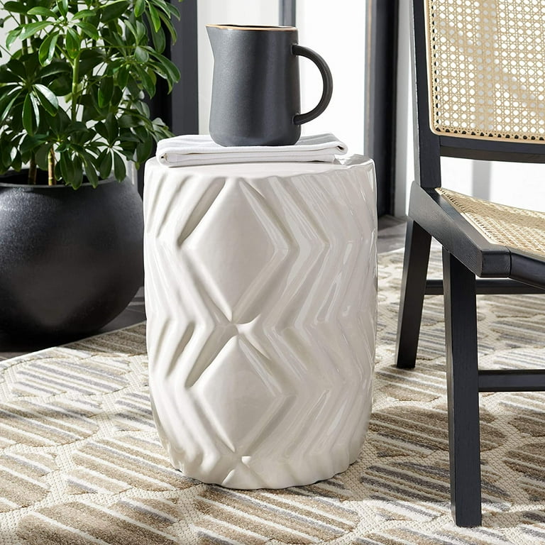 Safavieh Home Collection Carsyn Ivory Ceramic Decorative Garden Stool ACS5208A