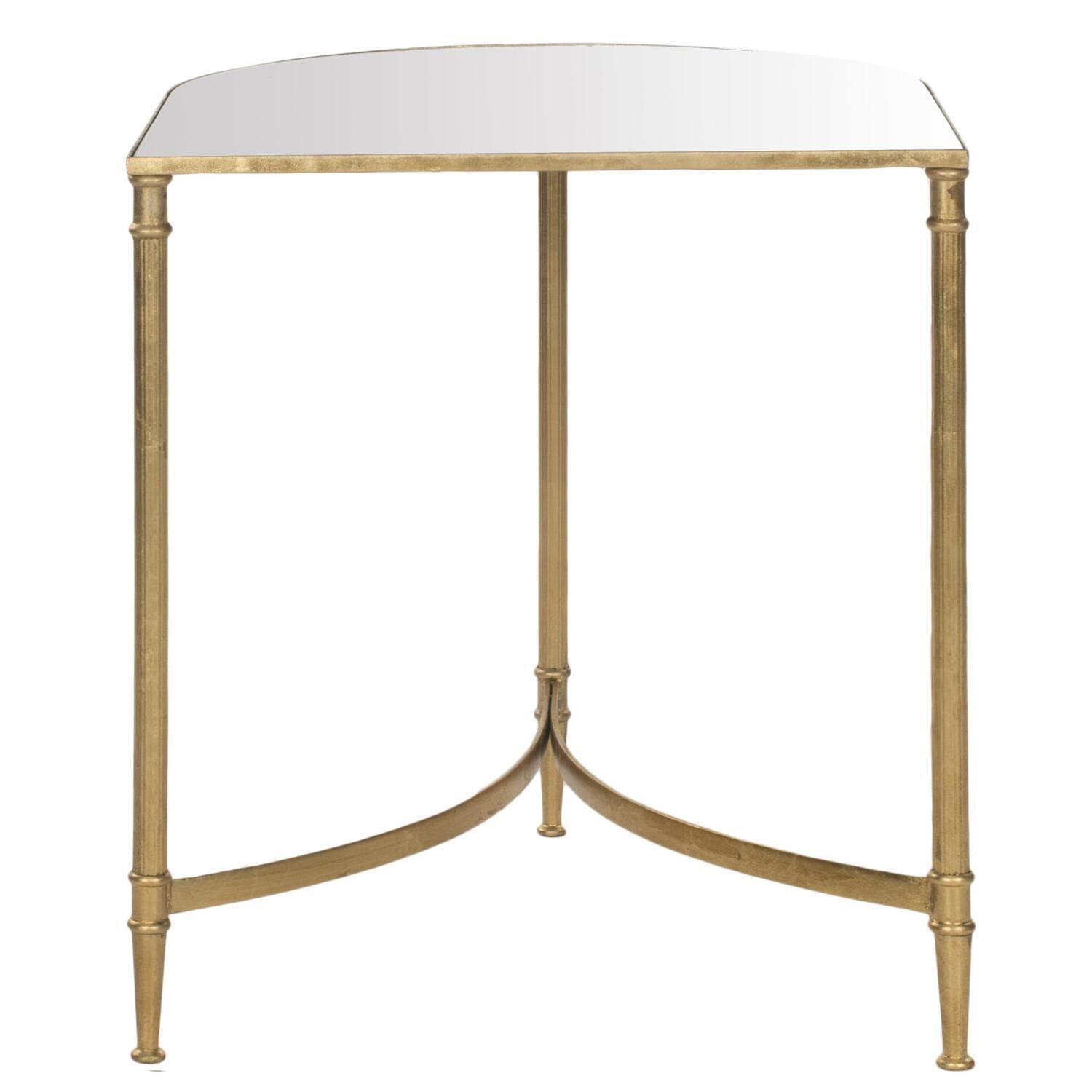 Nevin Gold Mirrored Curved Accent Table