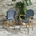 thumbnail image 1 of Safavieh Hooper Outdoor Stacking Arm Chair, Set of 2 - Navy/White, 1 of 14