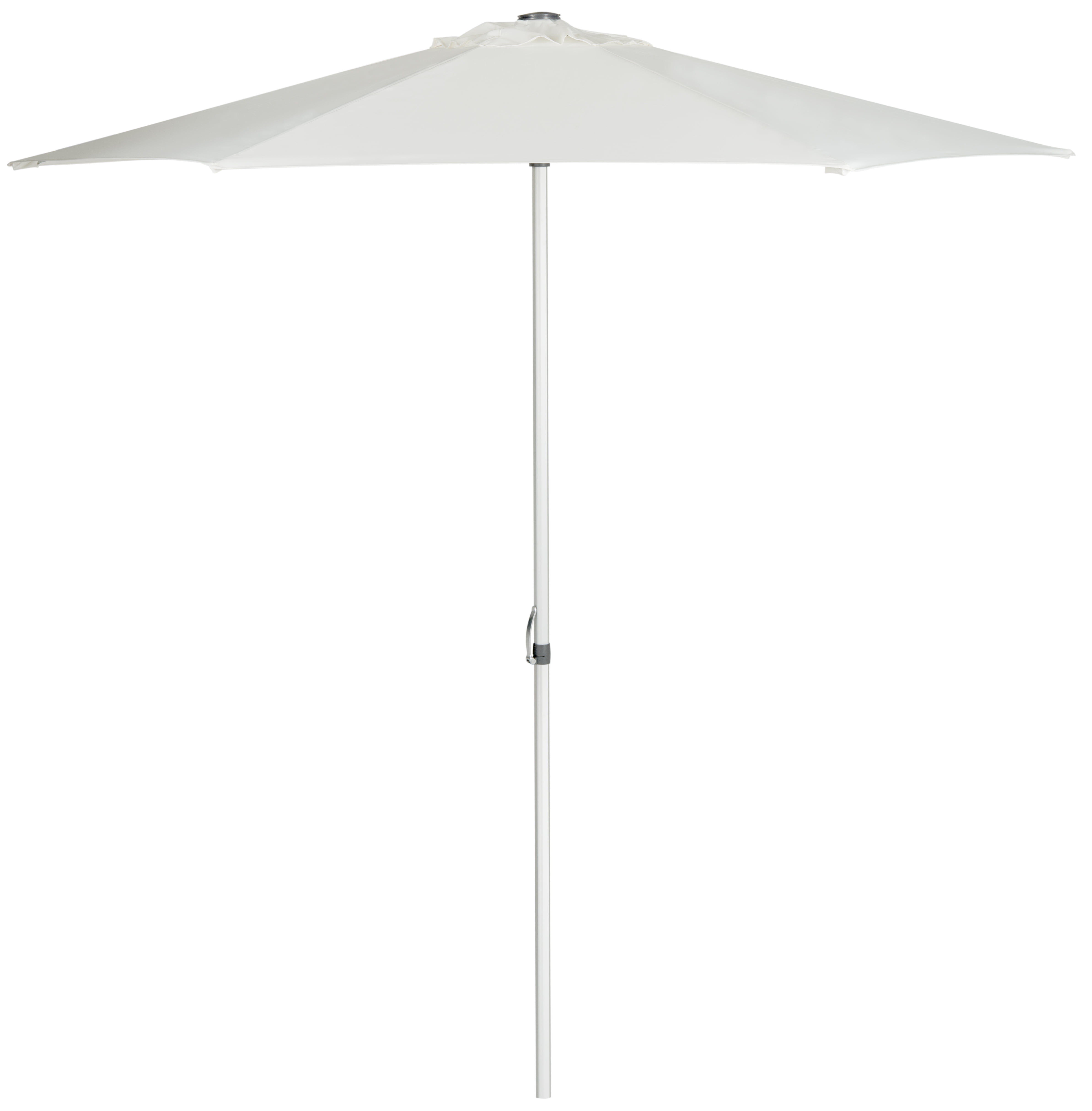 Ivory 9 Ft Hexagon Outdoor Umbrella with Hand-Crank Lift