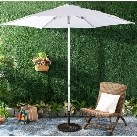 Safavieh Hurst 9' Market Crank UV Resistant Patio Umbrella, White