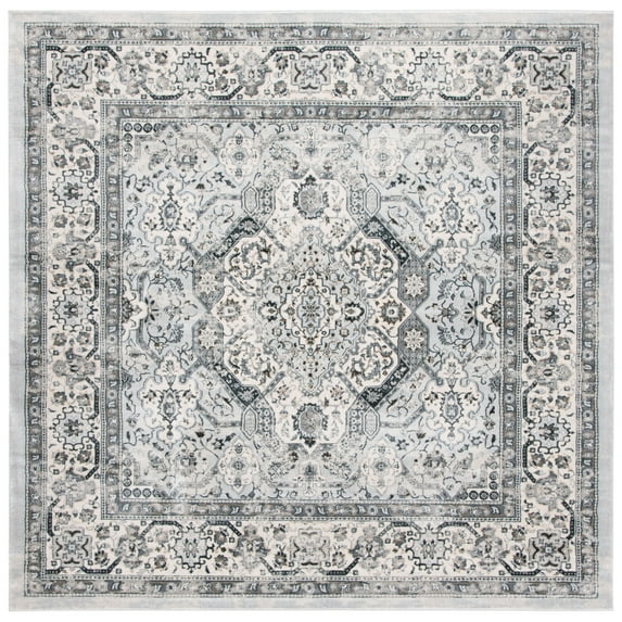 SAFAVIEH Isabella Zander Oriental Area Rug, Dark Grey/Cream, 6'7" x 6'7" Square