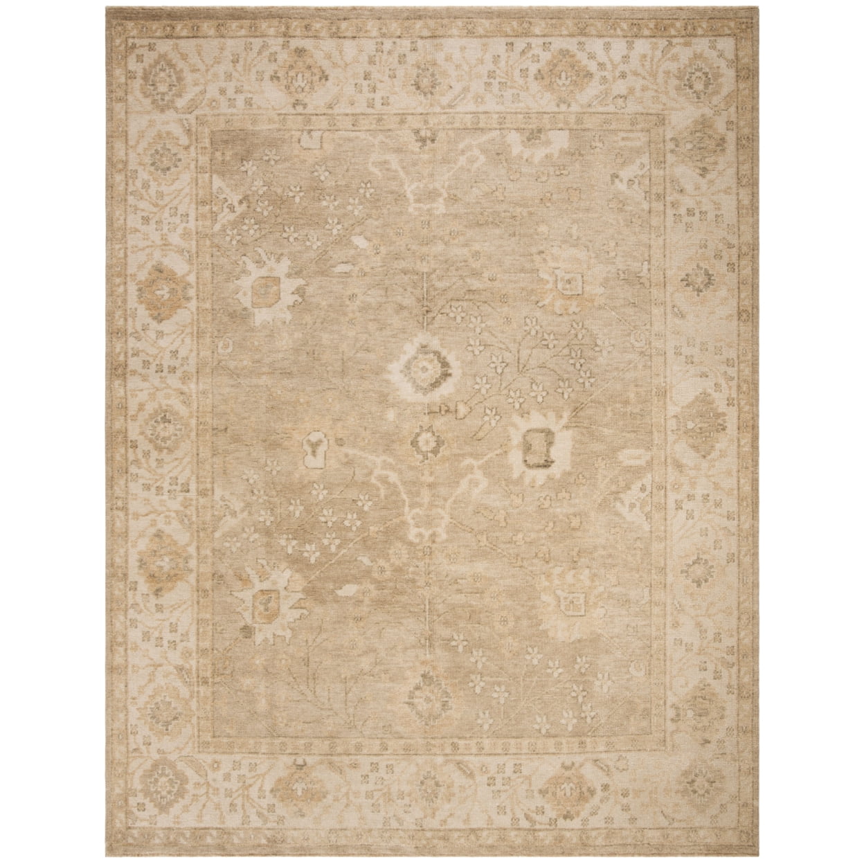 Izmir Gold and Ivory Hand-Knotted Wool 6' x 9' Area Rug