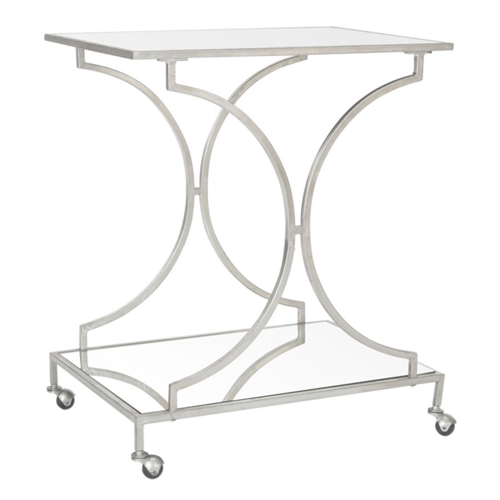 Safavieh Ignatius Bar Cart, Silver/Mirror Top