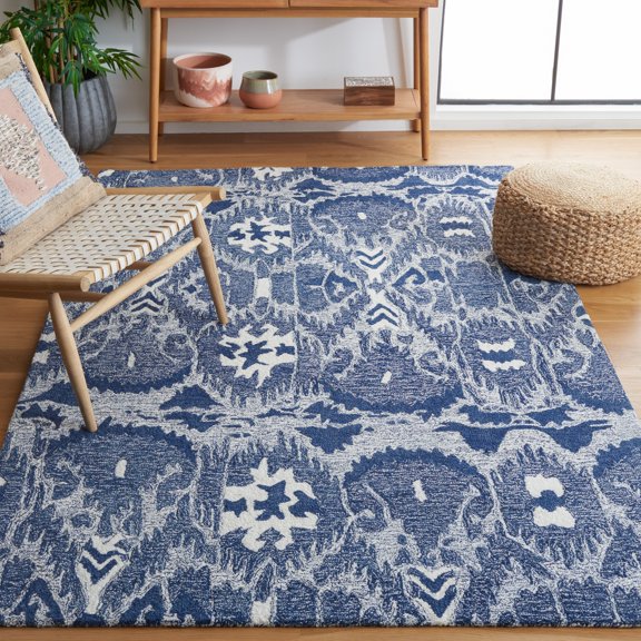 Safavieh Ikat Autumn Geometric Area Rug, Blue/Ivory, 3' x 5'