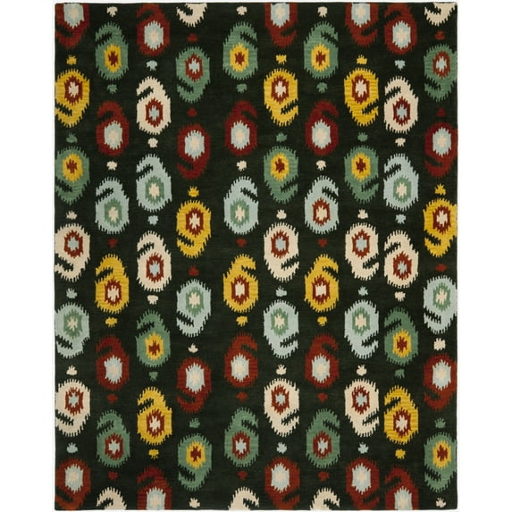SAFAVIEH Ikat IKT471A Handmade Charcoal / Multi Rug
