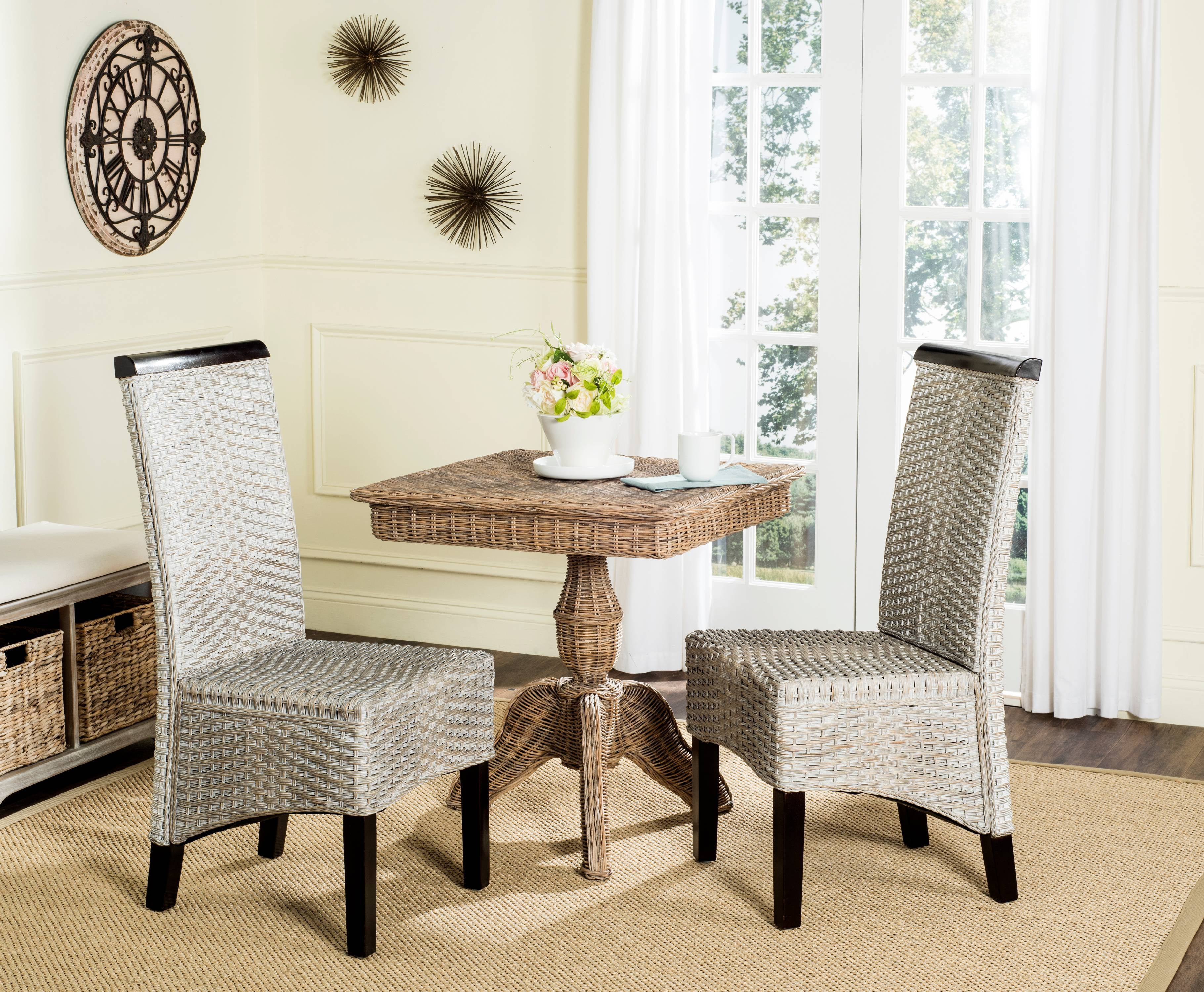 Free Shipping Safavieh Ilya Nautical Wicker 18 H Wicker Dining Chair Set of 2 Walmart