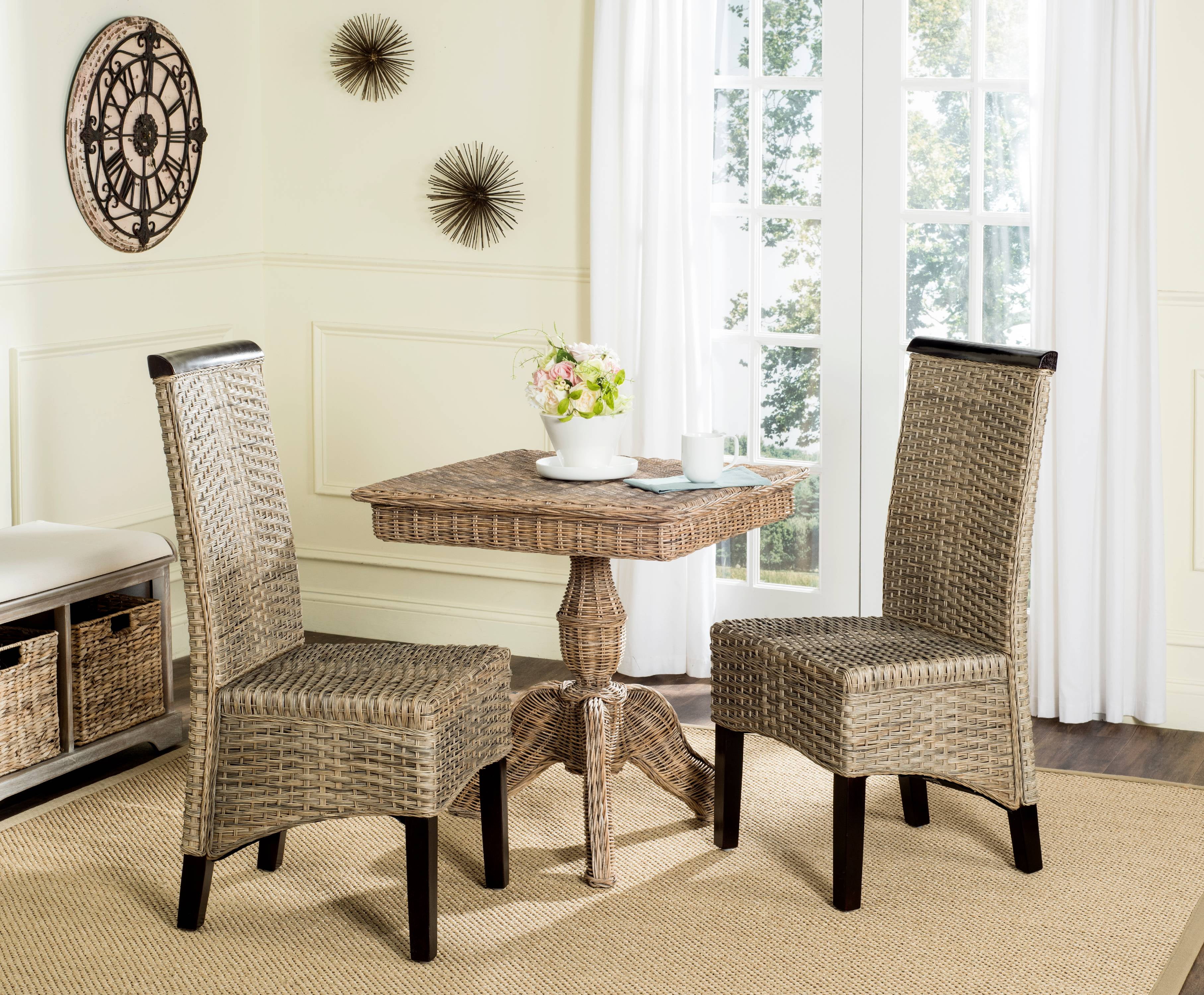 Safavieh Ilya Nautical Wicker 18 H Wicker Dining Chair Set of 2