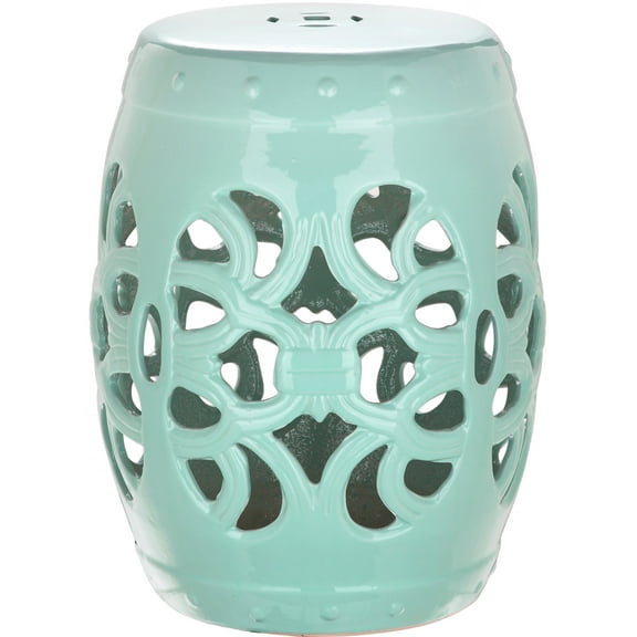Safavieh Imperial Vine Indoor/Outdoor Garden Patio Stool, Light Blue