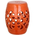thumbnail image 1 of Safavieh Imperial Vine Indoor/Outdoor Garden Patio Stool, Orange, 1 of 4