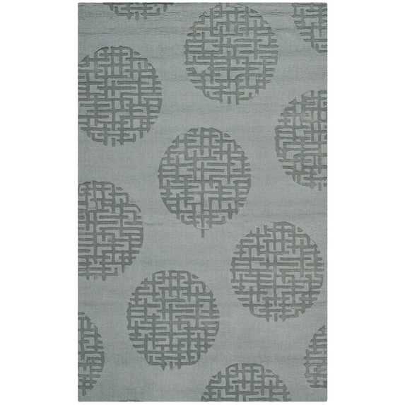 Contemporary Rug - Impressions Wool Pile -Grey-Color:Grey,Design:Contemporary,Shape:Small Rectangle,Size:5' x 8'