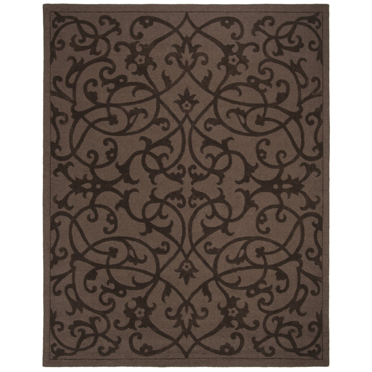 Brown Hand-Tufted Wool 6' x 9' Geometric Area Rug