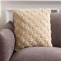 Safavieh Indira 18" x 18" Modern Cotton Decorative Pillows, Beige