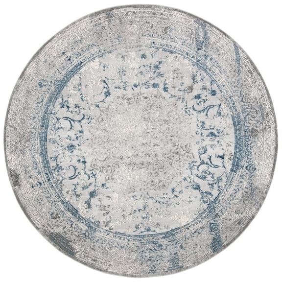 SAFAVIEH Invista Katharine Abstract Area Rug, Grey/Blue, 6'7" x 6'7" Round