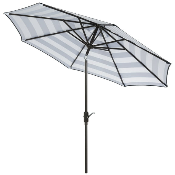 Safavieh Iris 9' Market Auto Tilt Patio Umbrella, Navy/White