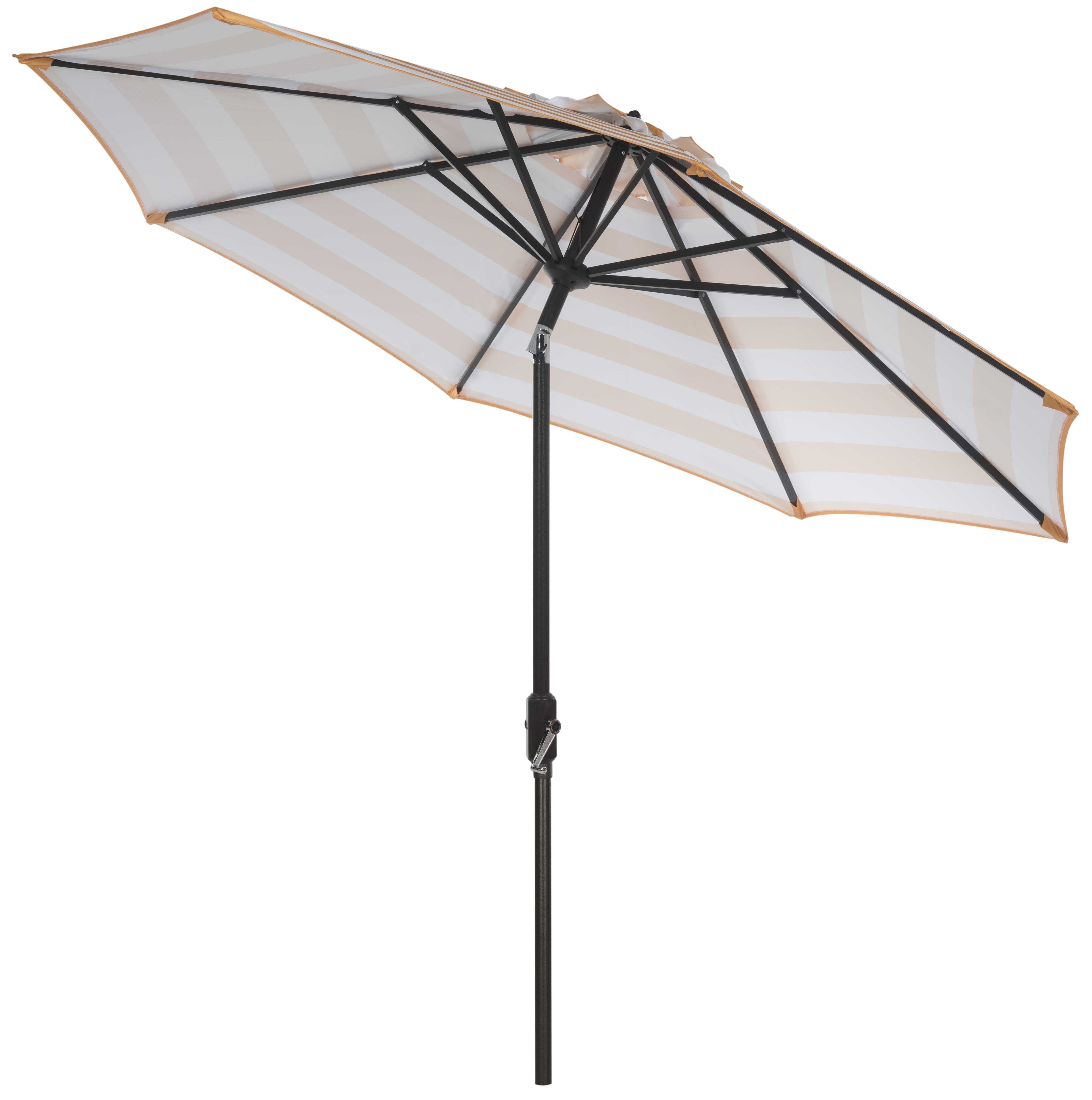 Iris 9ft Orange and White Striped Aluminum Patio Umbrella