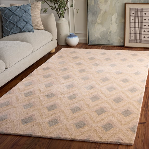 Safavieh Isaac Mizrahi Normina Geometric Wool Area Rug, Beige/Gray, 5' x 8'