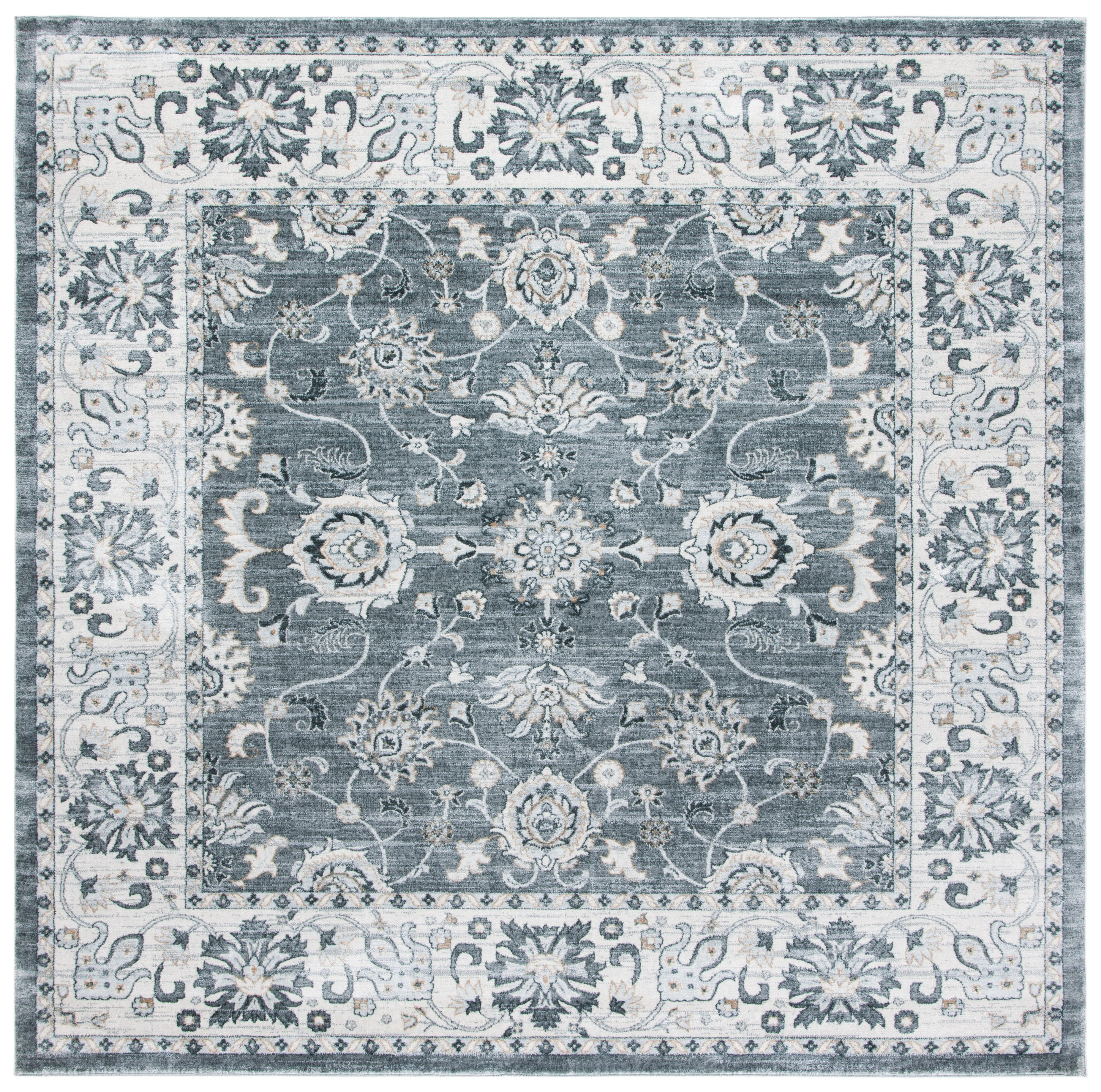 SAFAVIEH Isabella Kiana Oriental Area Rug, Grey/Cream, 6'7" x 6'7" Square