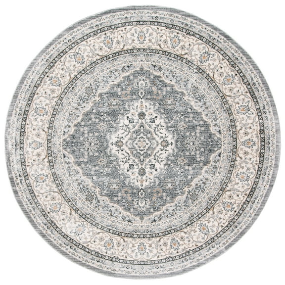 SAFAVIEH Isabella Jack Oriental Area Rug, Grey/Cream, 6'7" x 6'7" Round