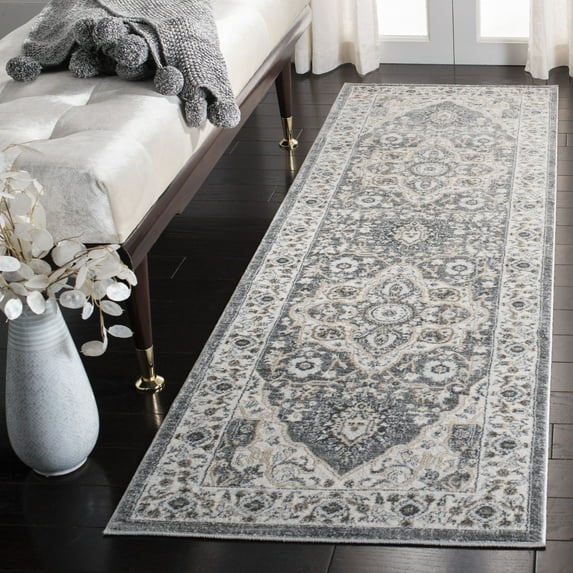 Safavieh Isabella Vergilia Traditional Oriental Rug Grey/Cream 2'2" x 7' Runner 6' Runner, 8' Runner Runner, Indoor Entryway, Bedroom, Dining Room